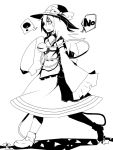  ? bad_id english eyes fusion gap hat heart komeiji_koishi long_hair monochrome no rou_honoo skirt solo sweatdrop third_eye touhou walking yakumo_yukari 