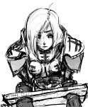  adepta_sororitas ahoge armor crossover ikezawa_hanako katawa_shoujo konflikti monochrome pauldron pauldrons power_armor scar sisters_of_battle sketch stocks warhammer_40k 