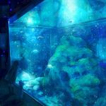  aqua aquarium blue fish nomiya nomiya_(no_38) original stuffed_animal stuffed_toy teddy_bear water 