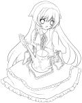  absurdres akina_(schism) bad_id highres lineart long_hair monochrome open_mouth rozen_maiden solo suiseiseki transparent_background very_long_hair 