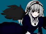  akina_(schism) bad_id colored grey_hair highres long_hair red_eyes rozen_maiden solo suigintou touin_(mercury) wings 