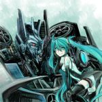  aqua_eyes aqua_hair chin_rest couple elbow_gloves gloves hatsune_miku long_hair project_diva project_diva_extend rkp smile soundwave thigh-highs thighhighs transformers twintails very_long_hair vocaloid 