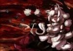  animal_ears detached_sleeves hat inubashiri_momiji leaf open_mouth outstretched_arm outstretched_hand ryuu_(multitask) short_hair silver_hair solo tokin_hat touhou wolf_ears yellow_eyes 