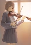  brown_hair gunslinger_girl henrietta highres instrument koruse playing_instrument school_uniform short_hair violin 
