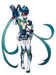  cosplay female green_hair hand_on_hip hatsune_miku highres hips long_hair rkp simple_background smile solo soundwave soundwave_(cosplay) thigh-highs thighhighs transformers twintails very_long_hair visor vocaloid weapon white_background 