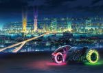  cityscape glowing highres motor_vehicle motorcycle nakamura_(tec) night night_sky no_humans sky statues tiger_&amp;_bunny vehicle 