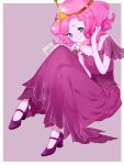  1girl adventure_time artist_name dated flower pink_hair pink_skin princess_bonnibel_bubblegum psd signature solo 