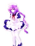  akina_(schism) arms_behind_back bad_id long_hair maid melty_blood purple_hair sion_eltnam_atlasia solo thighhighs tsukihime white_legwear 