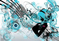  abstract absurdres blue_hair butterfly_wings frutiger_metro hatsune_miku highres insect_wings musical_note musical_staff niyemiiii shapes silhouette star_(symbol) treble_clef vocaloid wings 