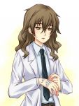  bandaid brown_eyes brown_hair kiyama_harumi labcoat long_hair piku to_aru_kagaku_no_railgun to_aru_majutsu_no_index 