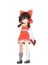  1girl absurdres arssein ascot black_shoes bow brown_eyes brown_hair closed_mouth commentary_request detached_sleeves frilled_bow frilled_hair_tubes frilled_skirt frills full_body hair_bow hair_tubes hakurei_reimu highres large_variant_set long_hair looking_at_viewer mary_janes psd_available red_bow red_skirt ribbon-trimmed_skirt ribbon-trimmed_sleeves ribbon_trim shoes simple_background skirt skirt_set smile socks solo touhou transparent_background variant_set white_socks yellow_ascot 