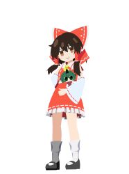  2girls absurdres arssein ascot black_shoes bow brown_eyes brown_hair closed_mouth commentary_request curly_hair detached_sleeves frilled_bow frilled_hair_tubes frilled_skirt frills full_body green_hair hair_bow hair_tubes hakurei_reimu highres horns komainu_girl komano_aunn large_variant_set long_hair looking_at_viewer mary_janes multiple_girls psd_available red_bow red_shirt red_skirt ribbon-trimmed_skirt ribbon-trimmed_sleeves ribbon_trim shirt shoes simple_background single_horn skirt skirt_set smile socks touhou transparent_background variant_set white_socks yellow_ascot 