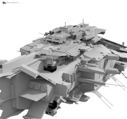  3d absurdres caldari_state_(eve_online) capital_ship_(eve_online) commentary company_logo company_name concept_art dated english_commentary eve_online greyscale highres kwibl logo modo_(medium) monochrome no_humans science_fiction simple_background spacecraft thrusters vehicle_focus white_background 