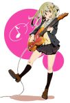  84k guitar hirasawa_yui hirasawa_yui_(cosplay) instrument k-on! legs maka_albarn musical_note parody shuri_(84k) solo soul_eater 