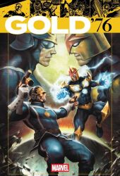  4boys black_bodysuit blue_pants bodysuit bullseye_(marvel) character_request clenched_teeth comic_cover commentary company_name copyright_logo copyright_name cover cover_page covered_abs debris dual_wielding electricity electrokinesis english_commentary english_text fighting firing gloves glowing glowing_eyes gold_helmet guardians_of_the_galaxy gun holding holding_gun holding_weapon kirby_krackle kunkka logo male_focus marvel multiple_boys muscular muscular_male nova_(marvel) official_art pants peter_quill profile space speech_bubble star-lord superhero_costume teeth weapon western_comics_(style) white_gloves 