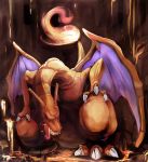  charizard claws dragon fangs fire no_humans pokemon pokemon_(creature) realistic solo tongue wings yoruniyoruyoshi 