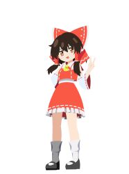  1girl :d absurdres arssein ascot black_shoes bow brown_eyes brown_hair commentary_request detached_sleeves frilled_bow frilled_hair_tubes frilled_skirt frills full_body hair_bow hair_tubes hakurei_reimu highres large_variant_set long_hair looking_at_viewer mary_janes open_mouth psd_available red_bow red_skirt ribbon-trimmed_skirt ribbon-trimmed_sleeves ribbon_trim shoes simple_background skirt skirt_set smile socks solo touhou transparent_background v variant_set white_socks yellow_ascot 