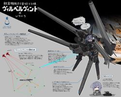 1girl absurdres army artist_name blue_eyes blue_hair cannon commentary_request full_body hair_ornament hairclip highres joints jupiter_(planet) mecha_musume original robot_joints science_fiction solo soruto_0w98e space spacecraft speech_bubble translation_request 