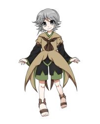  1other androgynous anime_coloring bad_id bad_twitter_id barefoot_sandals_(jewelry) black_kimono black_shorts blush_stickers brown_coat closed_mouth coat collared_coat eyes_visible_through_hair full_body grey_eyes grey_hair happy houlen_yabusame jandare japanese_clothes jinbei_(clothes) kimono knees layered_sleeves len'en long_sleeves other_focus puffy_short_sleeves puffy_sleeves short_hair_with_long_locks short_kimono short_over_long_sleeves short_sleeves shorts sidelocks smile solo standing tachi-e tareme toes transparent_background variant_set wide_sleeves 