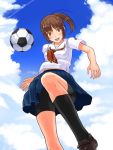  bad_id ball bike_shorts kimi_kiss sakino_asuka school_uniform serafuku smile soccer_ball telstar 