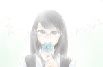  flower glasses long_hair manjoume_fumi yoekosukii 