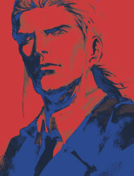  1boy absurdres anavel_gato blending collared_shirt fuyuanning gundam gundam_0083 highres looking_at_viewer male_focus portrait red_theme shirt solo swept_bangs 