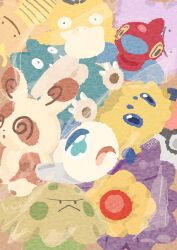  ._. :< @_@ absurdres beak bird blob blue_eyes bug claws commentary_request ditto dragonite duck fangs fish highres horns joltik munchlax mushroom no_humans open_mouth pokemon pokemon_(creature) pokemon_focus porygon-z psyduck ringed_eyes shroomish single_horn smile solid_circle_eyes spider spinda starmie wishiwashi wishiwashi_(solo) yellow_eyes yellow_fur zozozoshion 