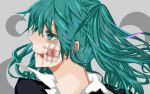  aoi_(husiginokuninoa) bad_id bandage bandages blood colored green_hair hatsune_miku highres long_hair rolling_girl_(vocaloid) solo vocaloid 