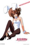  breasts brown_hair bunny_ears bunny_girl bunnysuit cleavage hata_kenjirou hayate_no_gotoku! high high_heels highres maria pantyhose red_eyes shoes 