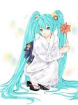  asaki_(bluemoonstone) hatsune_miku japanese_clothes long_hair smile solo twintails very_long_hair vocaloid 