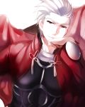  aile_(crossroads) archer bad_id cloak fate/stay_night fate_(series) grey_eyes male short_hair solo white_hair 