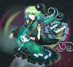  adapted_costume belt green_eyes green_hair guitar instrument miniskirt short_hair skirt soga_no_tojiko solo touhou yoteichouwa 