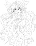  can casual cokua drill_hair lineart long_hair monochrome original skirt solo twintails 