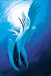  highres lugia no_humans pokemon pokemon_(creature) pokemon_(game) pokemon_gsc purple_eyes realistic solo teku_(the3dempire) underwater violet_eyes 