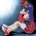  chin_rest dd_(artist) doll_joints kohiru purple_hair red_eyes sitting 