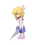  alternate_costume blonde_hair casual chibi hair_over_one_eye inu_wi rubber_boots rumia simple_background solo the_embodiment_of_scarlet_devil touhou umbrella white_background youkai 