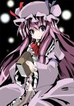  blue_eyes book favfavver2 frills hat long_hair patchouli_knowledge purple_hair ribbon smile solo touhou 