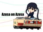  chibi japan_railways k-on! majikaru_bushi nakano_azusa namesake object_namesake riding school_uniform solo train twintails 