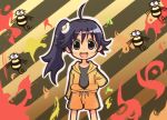  araragi_karen bakemonogatari bee black_hair blush_stickers fang fire hooded_track_jacket long_hair monogatari_(series) monsterheart nisemonogatari open_mouth side_ponytail 