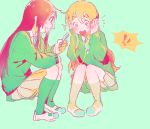  2girls akiyama_mio blush earphones k-on! kotobuki_tsumugi multiple_girls school_uniform tamagogogo uniform uwabaki 