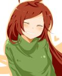  ahoge face grin long_hair piku_(pikumin) red_hair redhead sf-a2_miki smile solo sweater vocaloid 