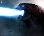  artist_request atomic_ray godzilla godzilla_(series) jet kaijuu no_humans roaring source_request 