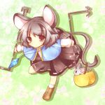  animal_ears bad_id brown_eyes capelet dress grey_hair jewelry kureha_goya lowres mouse_ears mouse_tail nazrin skirt solo tail touhou 