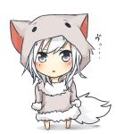  minecraft personification simple_background solo tail tosura-ayato white_background white_hair wolf wolf_(minecraft) wolf_tail 