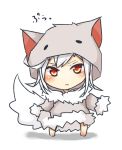  minecraft personification red_eyes simple_background solo tail tosura-ayato white_background white_hair wolf wolf_(minecraft) wolf_tail 