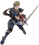  3d armor blonde_hair ceodore_harvey final_fantasy final_fantasy_iv final_fantasy_iv_the_after hair_ornament official_art scarf short_hair sword 