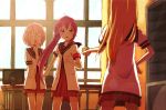  blonde_hair blood glasses hand_on_hip hand_on_own_face hips ikeda_chitose multiple_girls nosebleed purple_hair school_uniform serafuku silver_hair sugiura_ayano toshinou_kyouko with537 yuru_yuri 