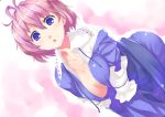 blue_eyes breasts cleavage japanese_clothes no_hat no_headwear open_clothes open_mouth pink_hair pino_(birthdayparty) saigyouji_yuyuko short_hair solo touhou 