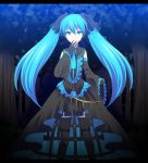  aqua_eyes aqua_hair chiroku detached_sleeves dress frills gloves gothic_lolita hatsune_miku lolita_fashion long_hair necktie solo thigh-highs thighhighs twintails very_long_hair vocaloid 