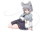 animal_ears capelet grey_hair hamira-ze jewelry mouse_ears mouse_tail nazrin pendant red_eyes short_hair sitting solo tail touhou 